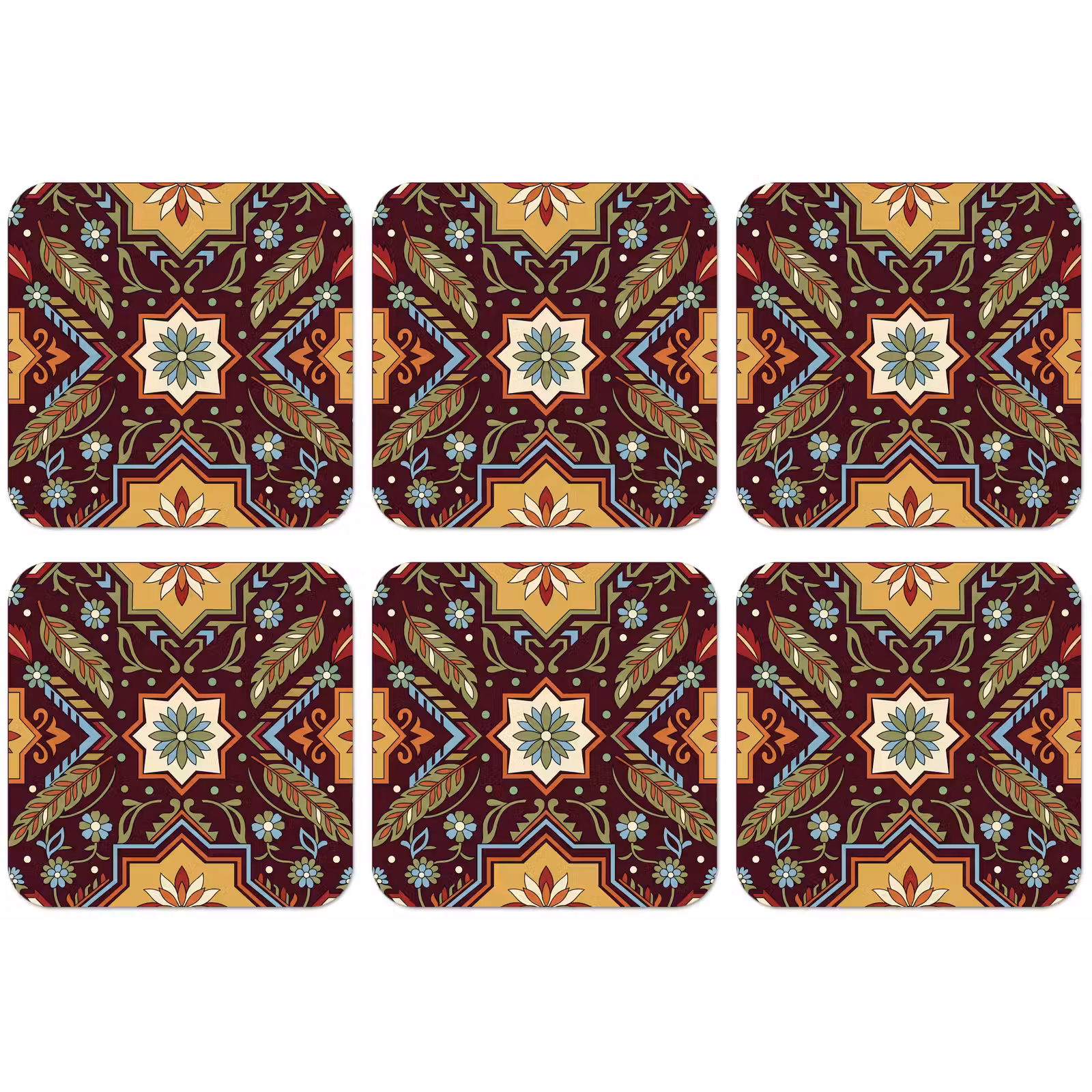 Untersetzer - Muster – Floral – Geometrisch – Farbenfroh – Dekoration — 1