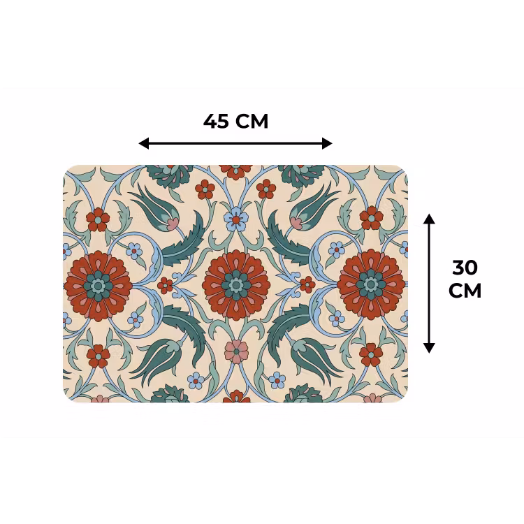 Tischset - 6 Stück - Blumen – Muster – Klassisch – Dekoration – Farbenfroh — 3