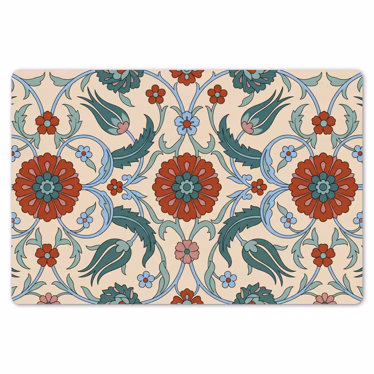 Tischset - 6 Stück - Blumen – Muster – Klassisch – Dekoration – Farbenfroh — 6