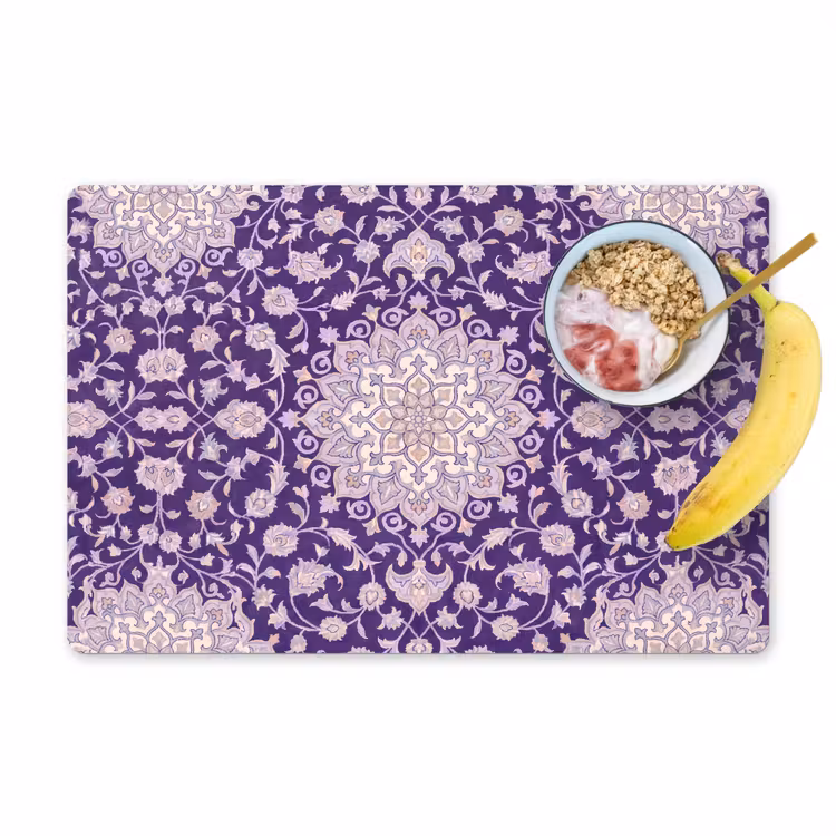 Tischset - 6 Stück - Muster – Medaillon – Orientalisch – Lila – Dekoration — 1