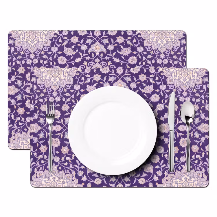 Tischset - 6 Stück - Muster – Medaillon – Orientalisch – Lila – Dekoration — 2