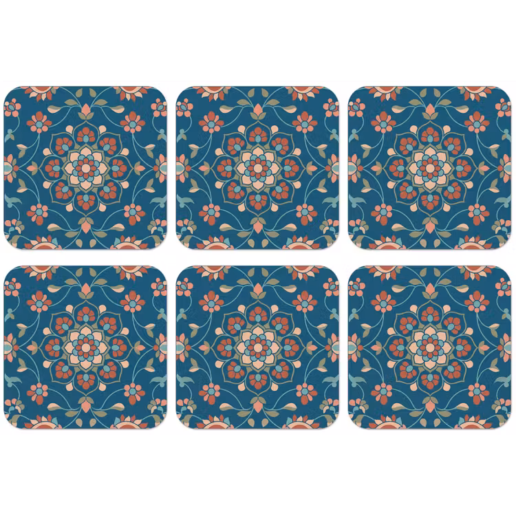 Untersetzer - Blumen – Muster – Natur – Ornament – Blau — 1