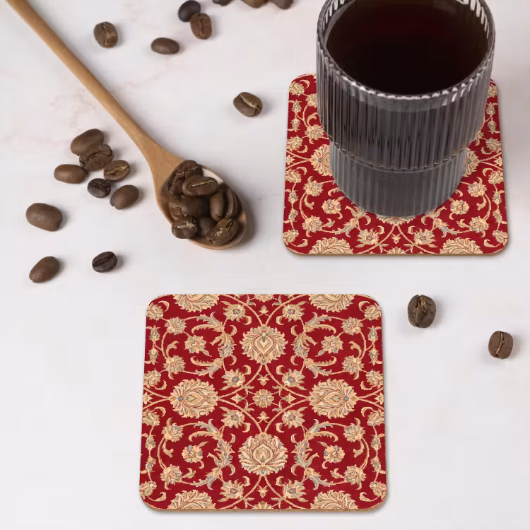 Untersetzer - Muster – Blume – Klassisch – Orientalisch – Rot — 4