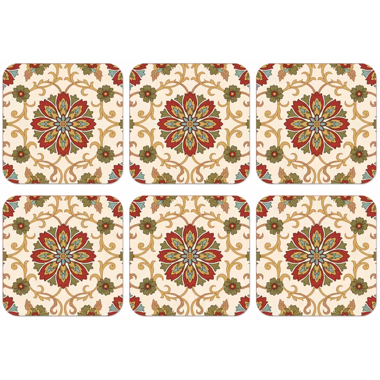 Untersetzer - Muster – Blumen – Ornament – Klassisch – Farbenfroh — 1