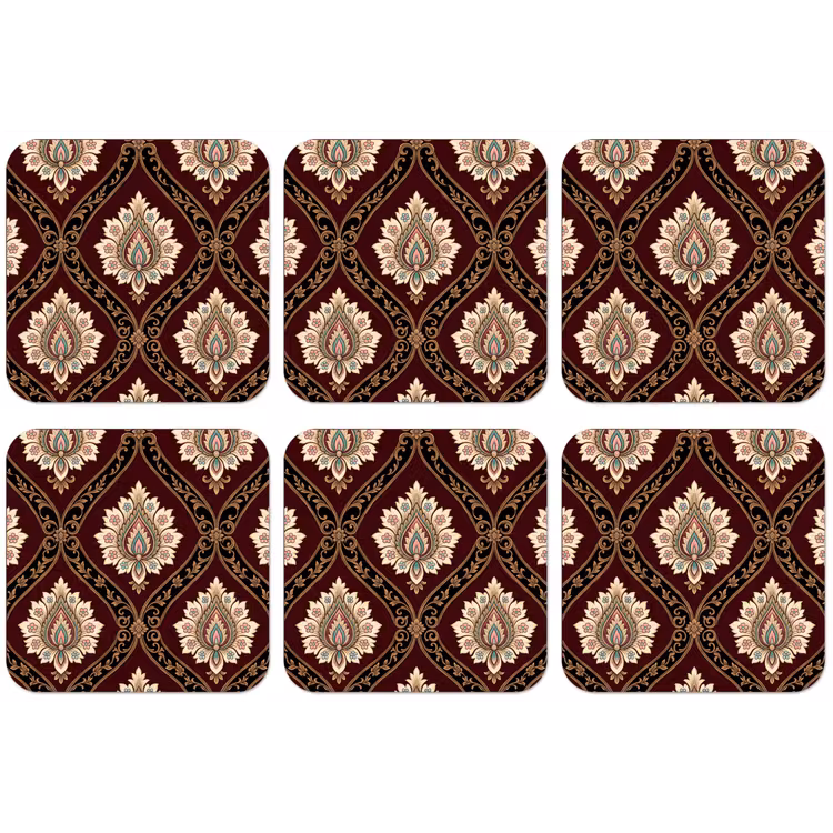 Untersetzer - Muster – Blumenmotiv – Dekoration – Klassisch – Rot — 1