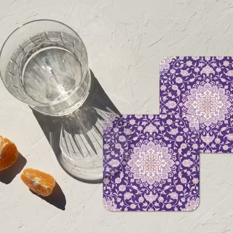 Untersetzer - Muster – Medaillon – Orientalisch – Lila – Dekoration — 2