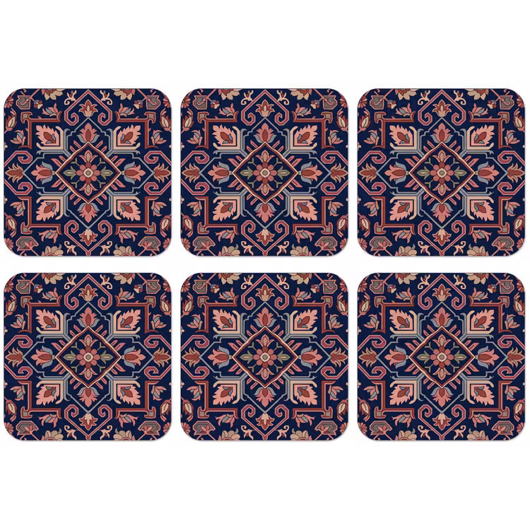 Untersetzer - Muster – Orientalisch – Blumig – Blau – Klassisch — 1