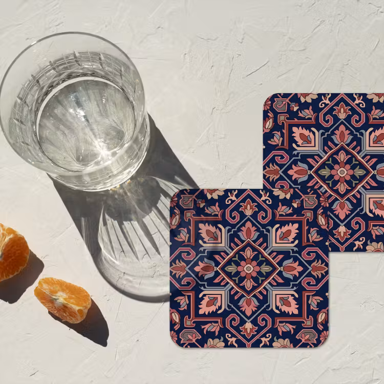 Untersetzer - Muster – Orientalisch – Blumig – Blau – Klassisch — 2