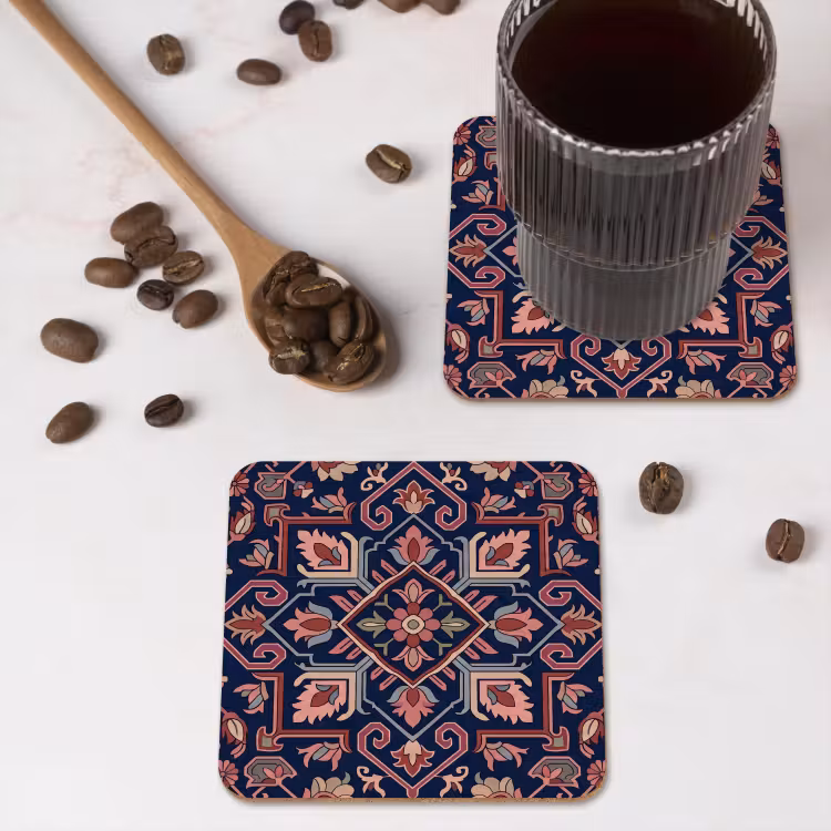 Untersetzer - Muster – Orientalisch – Blumig – Blau – Klassisch — 4
