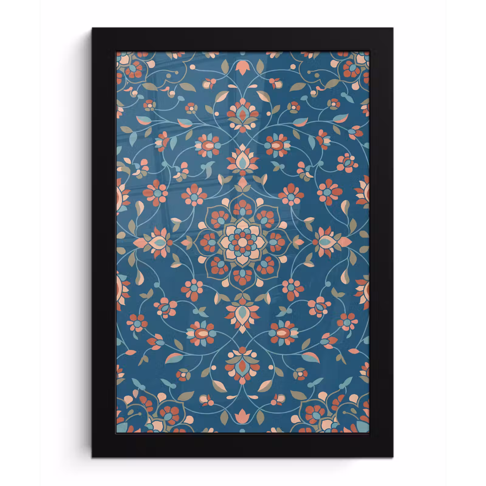 Bilder mit Rahmen - Blumen – Muster – Natur – Ornament – Blau — 1