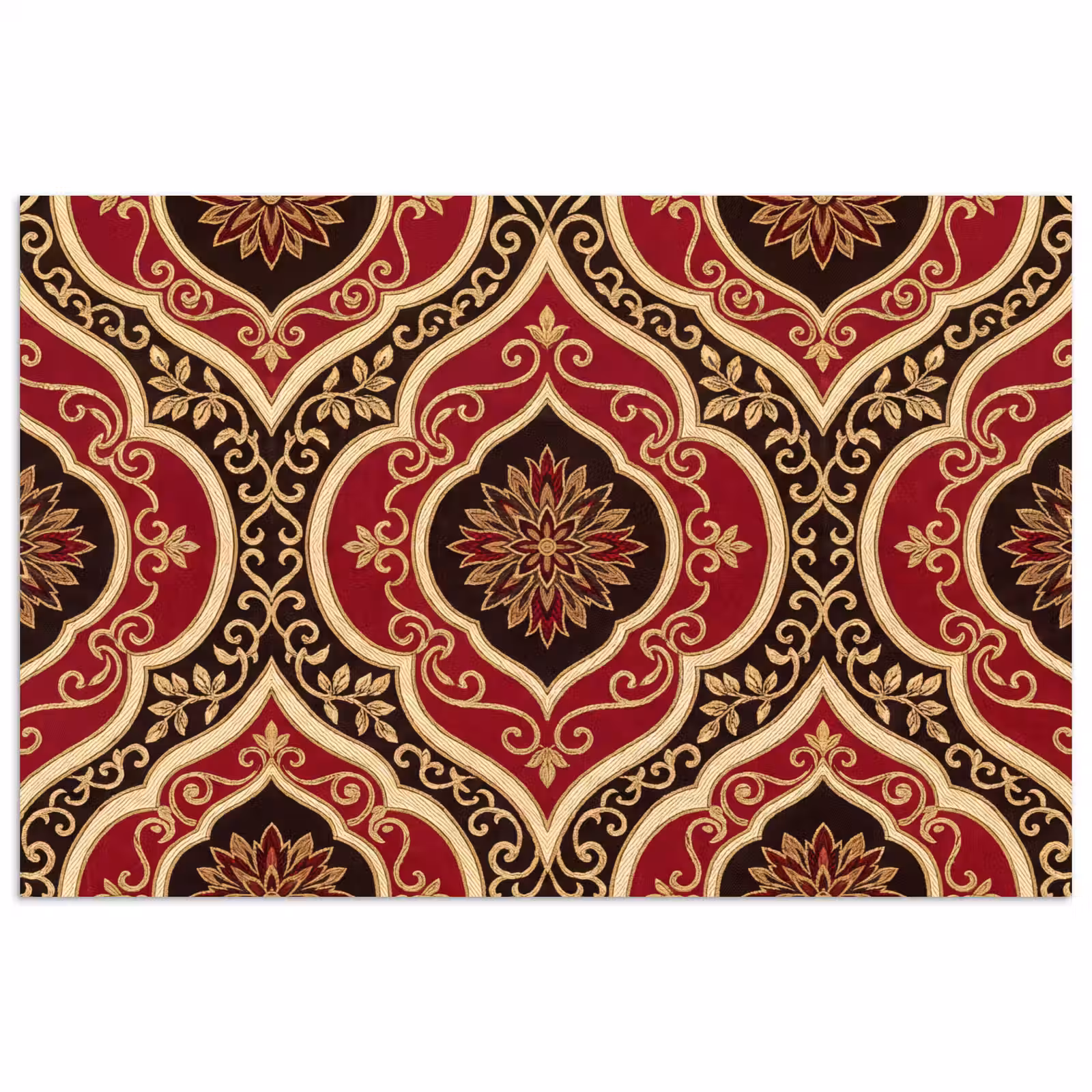Poster - Muster – Ornament – Barock – Rot – Gold — 1