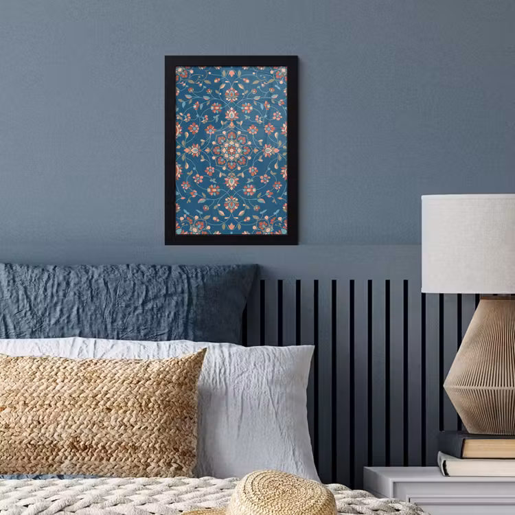 Bilder mit Rahmen - Blumen – Muster – Natur – Ornament – Blau — 3