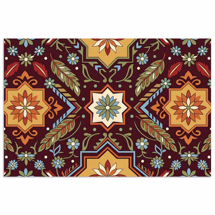 Poster - Muster – Floral – Geometrisch – Farbenfroh – Dekoration — 1