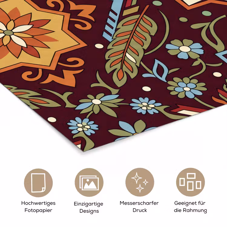 Poster - Muster – Floral – Geometrisch – Farbenfroh – Dekoration — 5