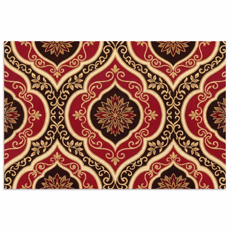 Poster - Muster – Ornament – Barock – Rot – Gold — 1