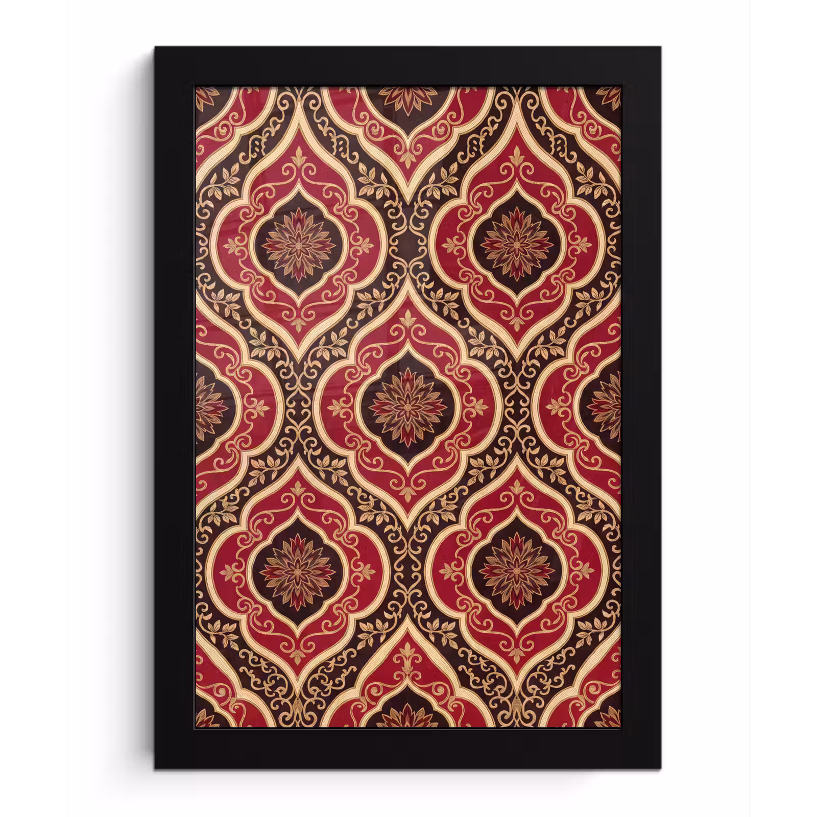 Bilder mit Rahmen - Muster – Ornament – Barock – Rot – Gold — 1
