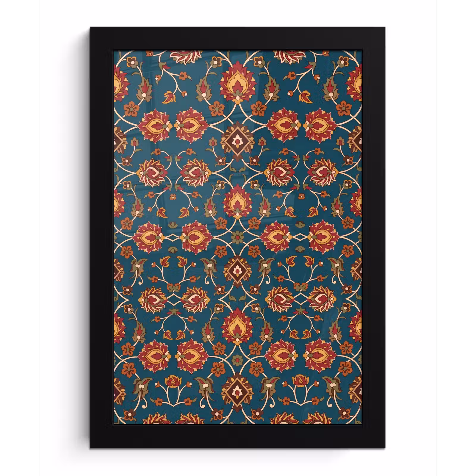 Bilder mit Rahmen - Ornament – Flora – Traditionell – Klassisch – Blaugrün — 1