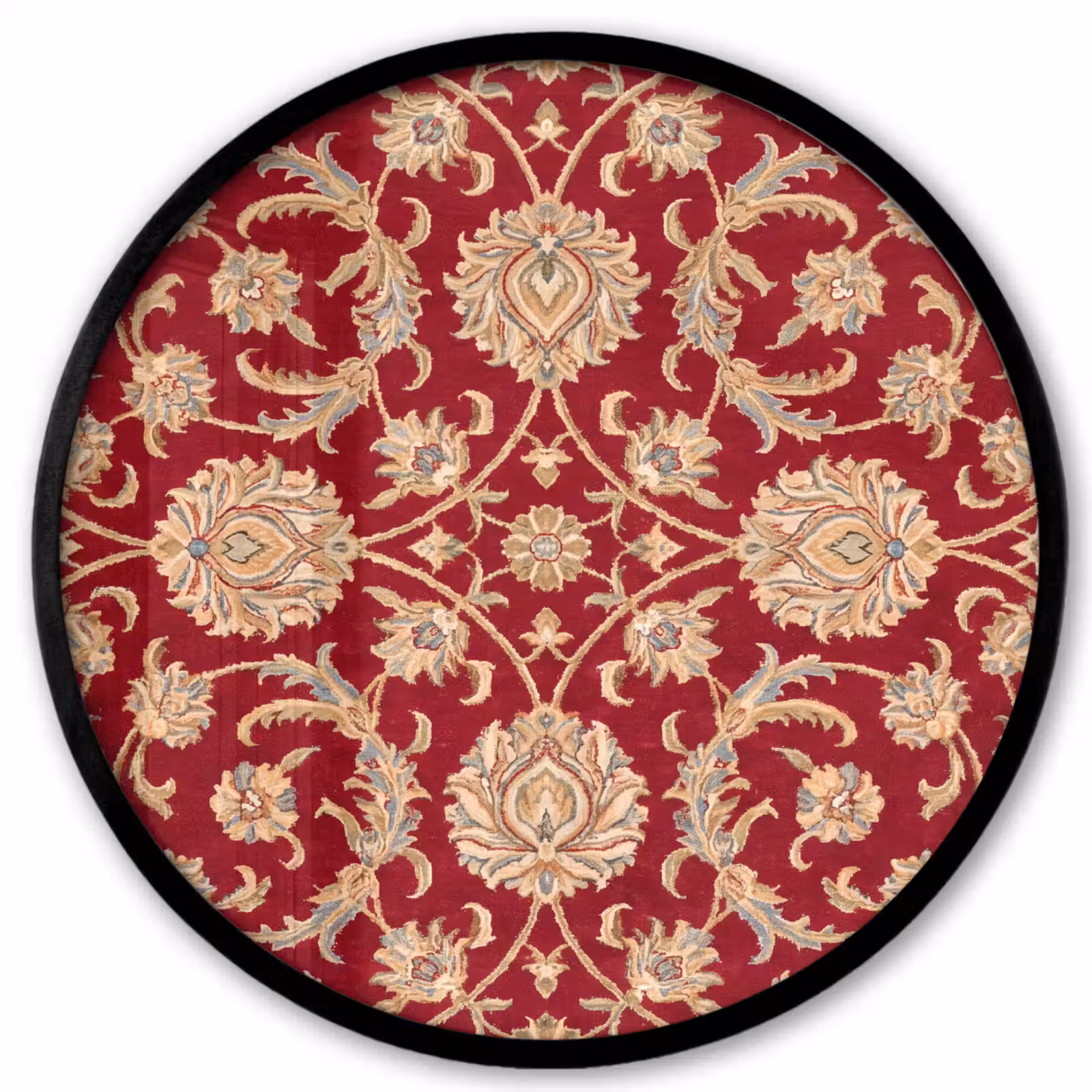 Poster im Rahmen Rund - Muster – Blume – Klassisch – Orientalisch – Rot — 1