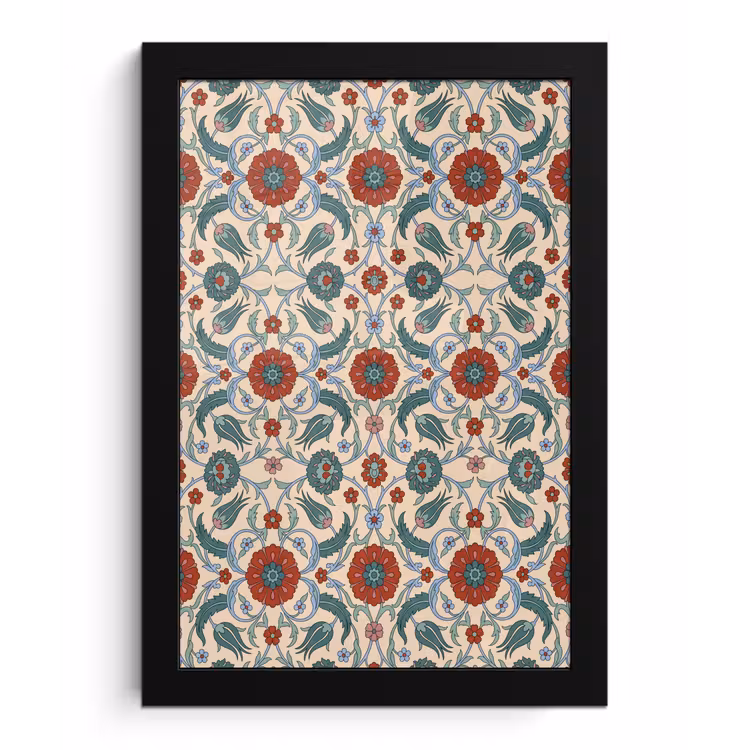 Bilder mit Rahmen - Blumen – Muster – Klassisch – Dekoration – Farbenfroh — 1