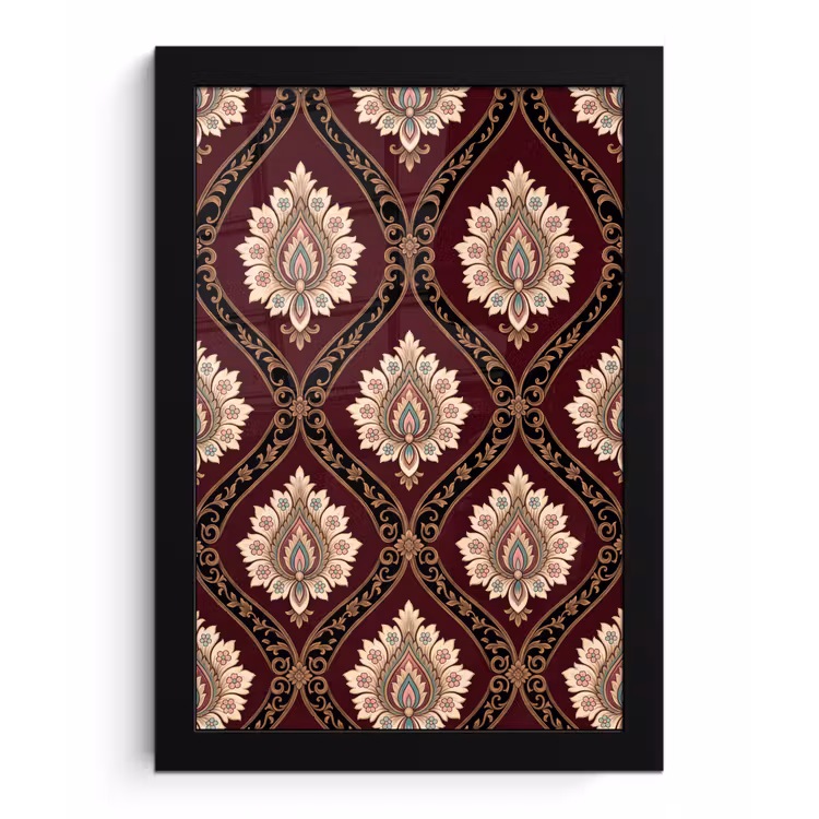 Bilder mit Rahmen - Muster – Blumenmotiv – Dekoration – Klassisch – Rot — 1