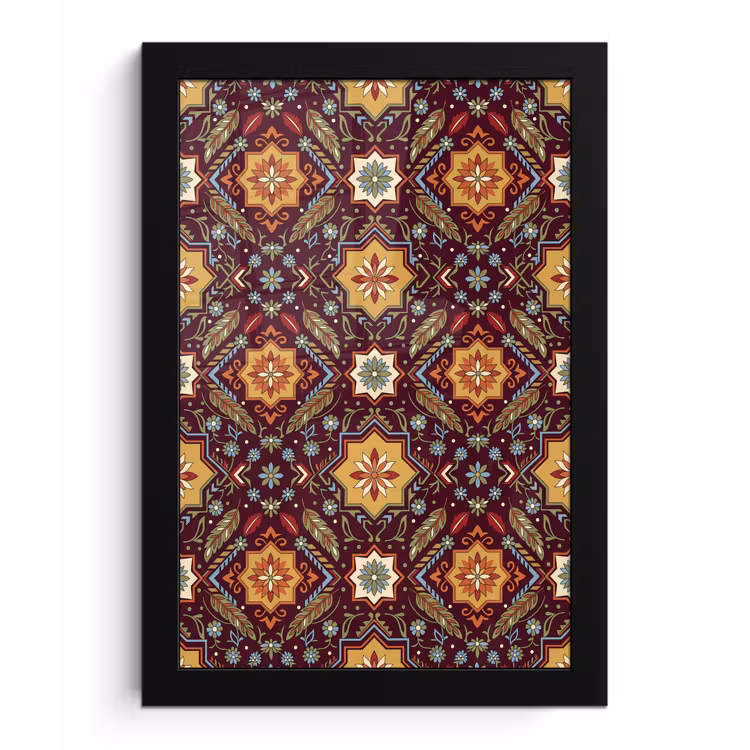 Bilder mit Rahmen - Muster – Floral – Geometrisch – Farbenfroh – Dekoration — 1