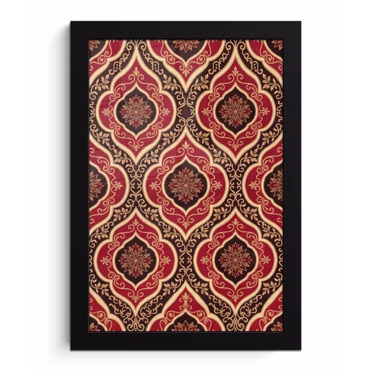 Bilder mit Rahmen - Muster – Ornament – Barock – Rot – Gold — 1