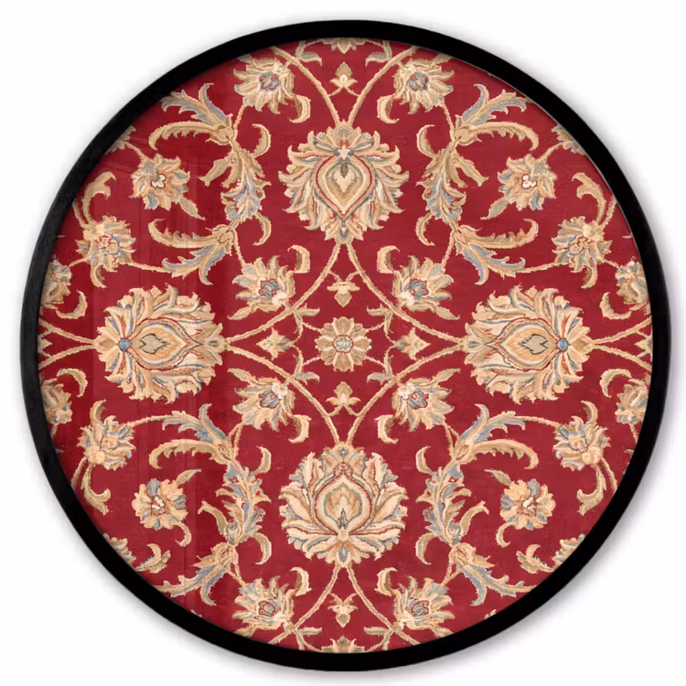 Poster im Rahmen Rund - Muster – Blume – Klassisch – Orientalisch – Rot — 1
