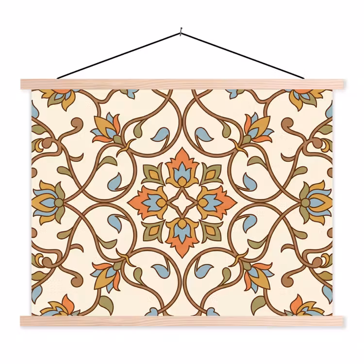 Stoffbild - Muster – Blumen – Ornament – Bunt — 1