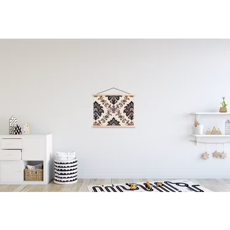 Stoffbild - Muster – Blumenmuster – Klassisch – Beige-Blau — 2