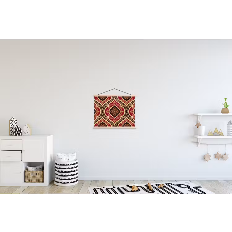 Stoffbild - Muster – Ornament – Barock – Rot – Gold — 2