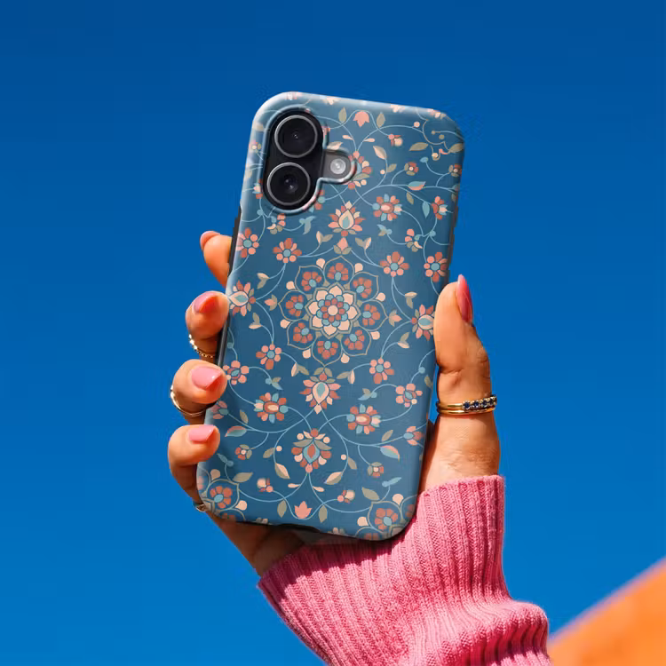 Handyhülle Toughcase - Blumen – Muster – Natur – Ornament – Blau — 2
