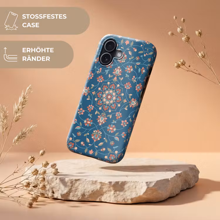 Handyhülle Toughcase - Blumen – Muster – Natur – Ornament – Blau — 5