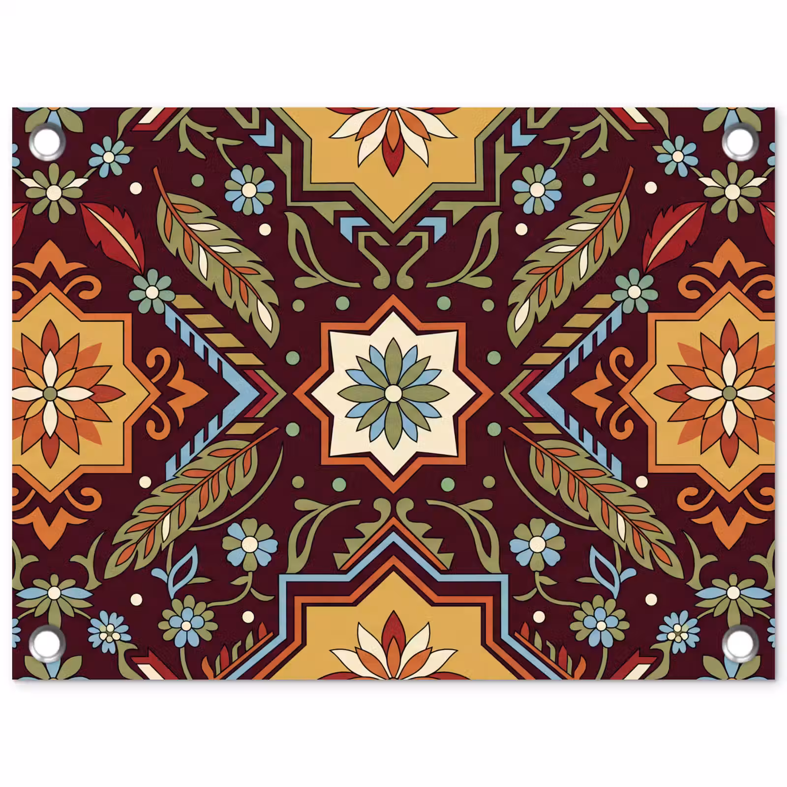 Gartenposter - Muster – Floral – Geometrisch – Farbenfroh – Dekoration — 1