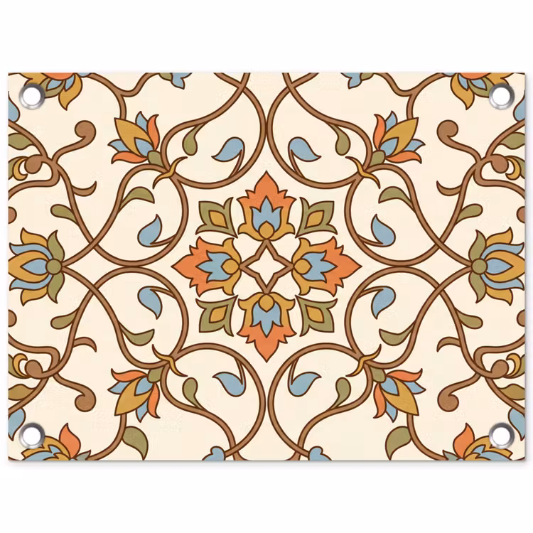 Gartenposter - Muster – Blumen – Ornament – Bunt — 1
