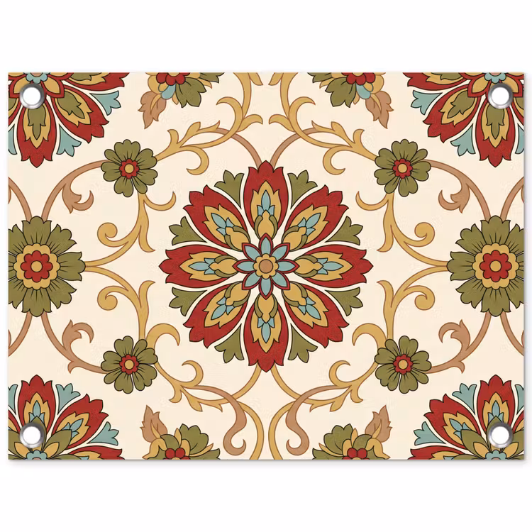 Gartenposter - Muster – Blumen – Ornament – Klassisch – Farbenfroh — 1