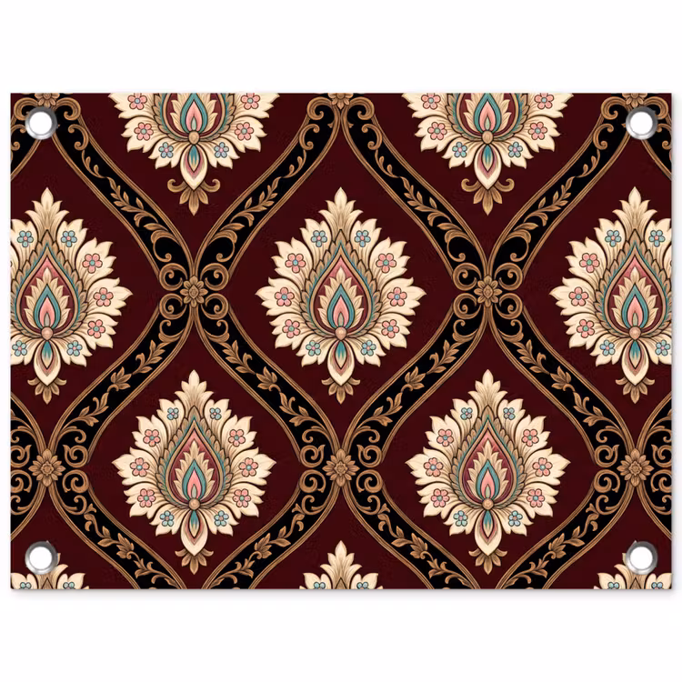 Gartenposter - Muster – Blumenmotiv – Dekoration – Klassisch – Rot — 1