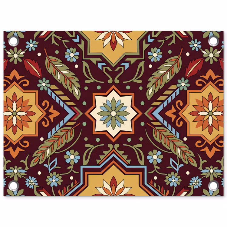Gartenposter - Muster – Floral – Geometrisch – Farbenfroh – Dekoration — 1