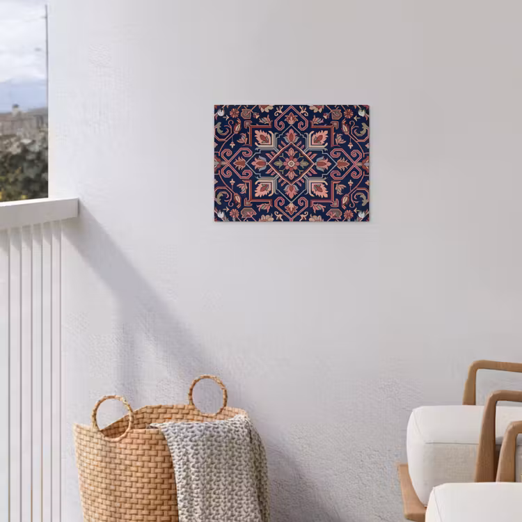 Gartenposter - Muster – Orientalisch – Blumig – Blau – Klassisch — 5