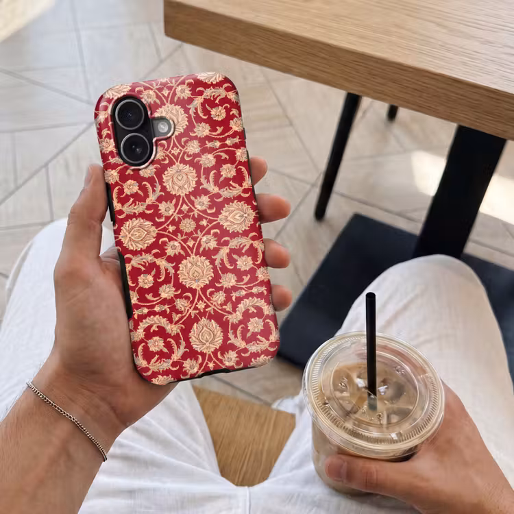 Handyhülle Toughcase - Muster – Blume – Klassisch – Orientalisch – Rot — 4