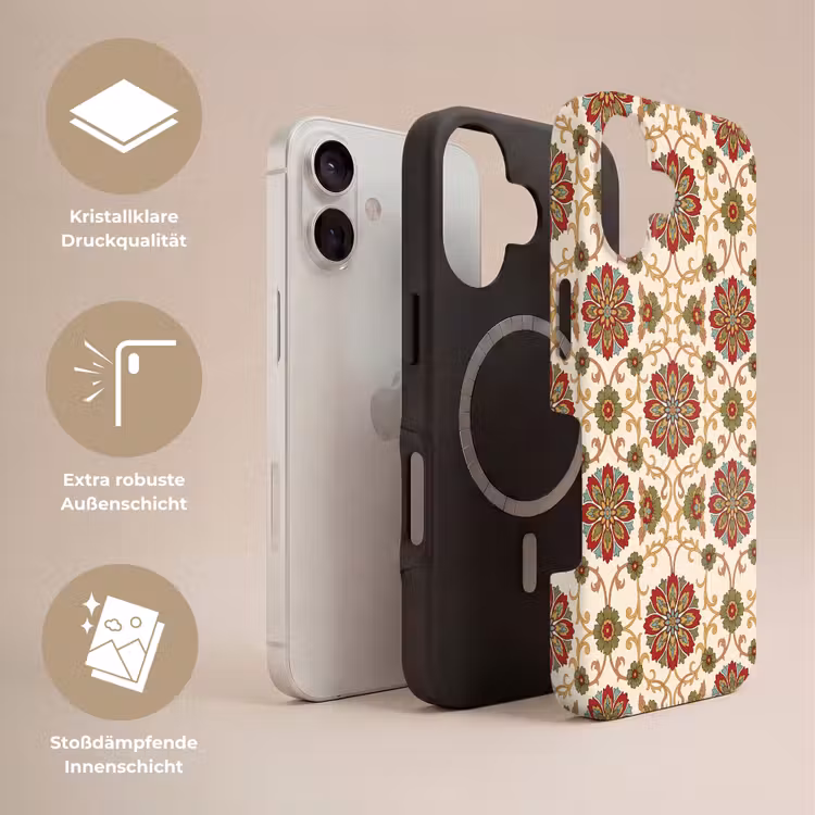 Handyhülle Toughcase - Muster – Blumen – Ornament – Klassisch – Farbenfroh — 3