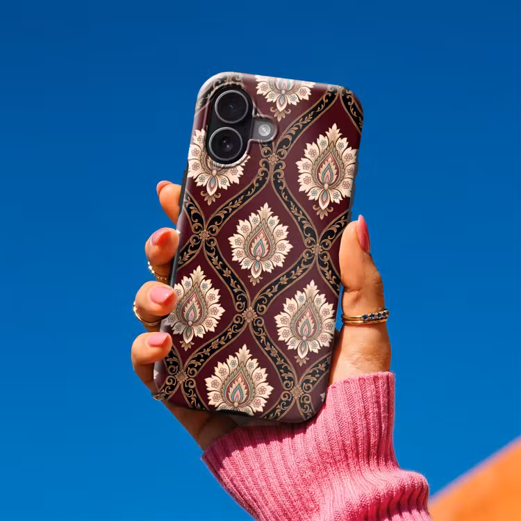 Handyhülle Toughcase - Muster – Blumenmotiv – Dekoration – Klassisch – Rot — 2