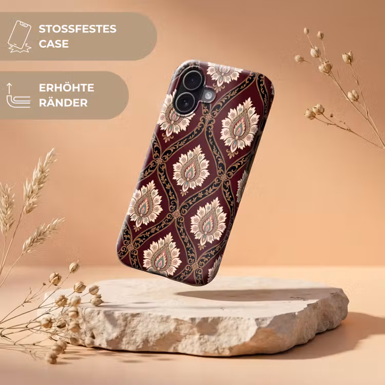Handyhülle Toughcase - Muster – Blumenmotiv – Dekoration – Klassisch – Rot — 5