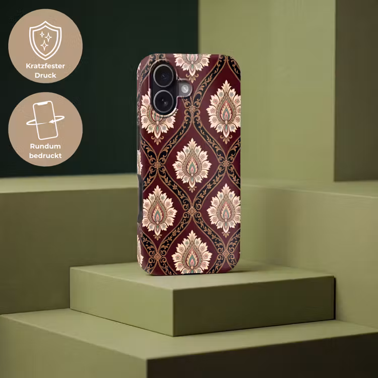 Handyhülle Toughcase - Muster – Blumenmotiv – Dekoration – Klassisch – Rot — 7