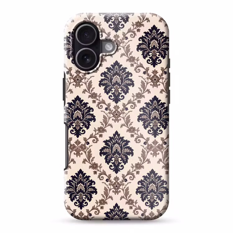 Handyhülle Toughcase - Muster – Blumenmuster – Klassisch – Beige-Blau — 1