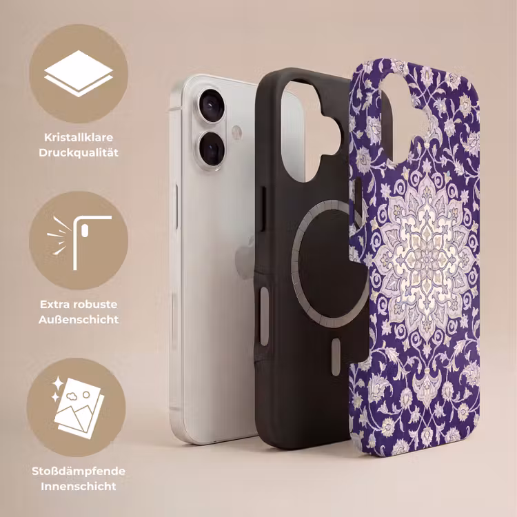 Handyhülle Toughcase - Muster – Medaillon – Orientalisch – Lila – Dekoration — 3