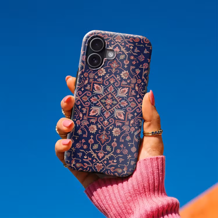 Handyhülle Toughcase - Muster – Orientalisch – Blumig – Blau – Klassisch — 2