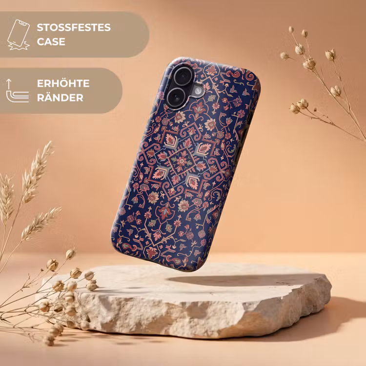 Handyhülle Toughcase - Muster – Orientalisch – Blumig – Blau – Klassisch — 5