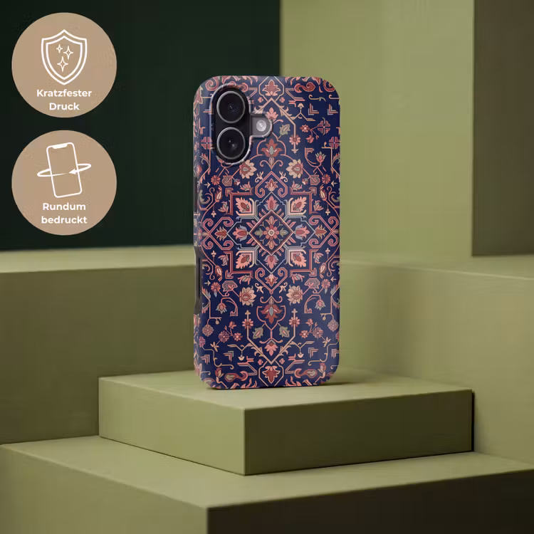 Handyhülle Toughcase - Muster – Orientalisch – Blumig – Blau – Klassisch — 7