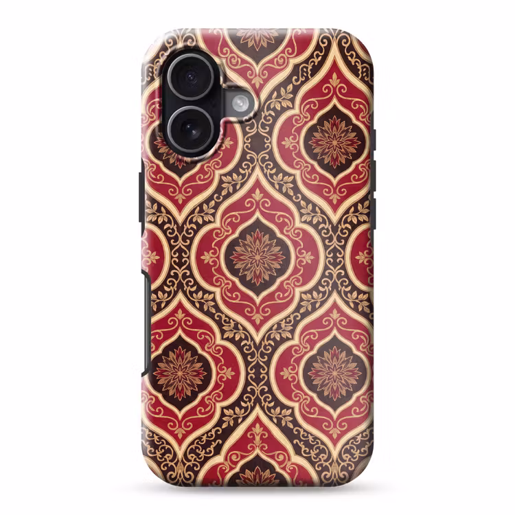 Handyhülle Toughcase - Muster – Ornament – Barock – Rot – Gold — 1