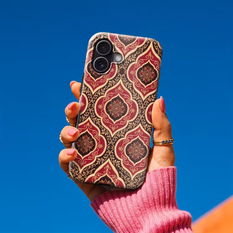 Handyhülle Toughcase - Muster – Ornament – Barock – Rot – Gold — 2